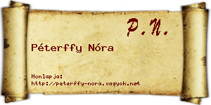 Péterffy Nóra névjegykártya