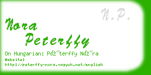 nora peterffy business card